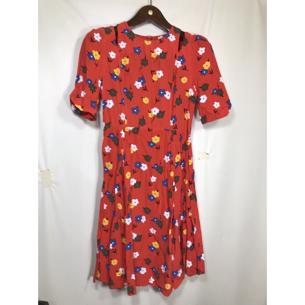 ASOS Red Floral Dress Size 4 Maxi Layered Sheer Lined